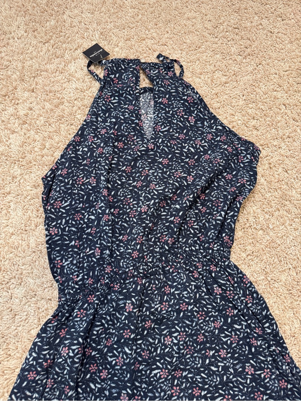 NWT Abercrombie & Fitch navy blue floral maxi dress Girls Xlarge - Picture 8 of 13